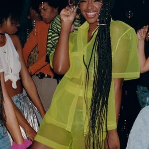 H&M x JUSTINE SKYE  - Boxy Organza Shirt